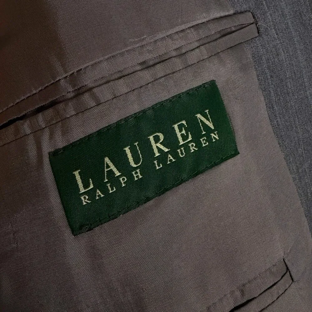 Lauren Ralph Lauren Men’s Sport Coat / Blazer 44R Gray Pinstripe Wool Cashmere